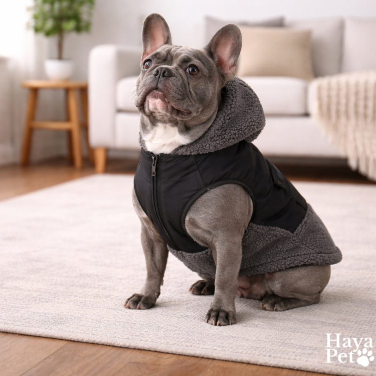 Dubbelzijdige Hondenjas In Grijs En Zwart