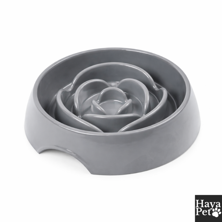 Ronde Anti-Schrok Voerbak Voor Honden Met Bloempatroon