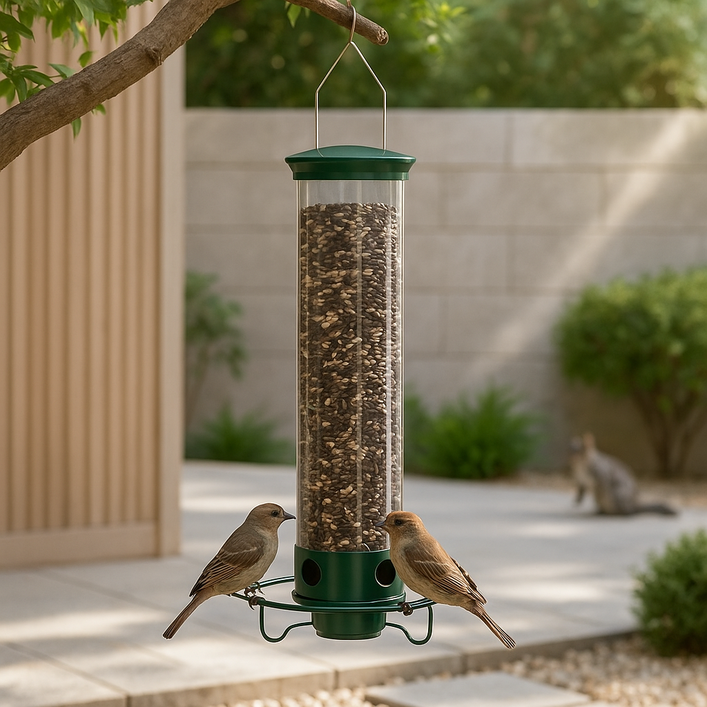 Rotating Bird Feeder for Gardens Strong Metal Design that Keeps Squirrels Out