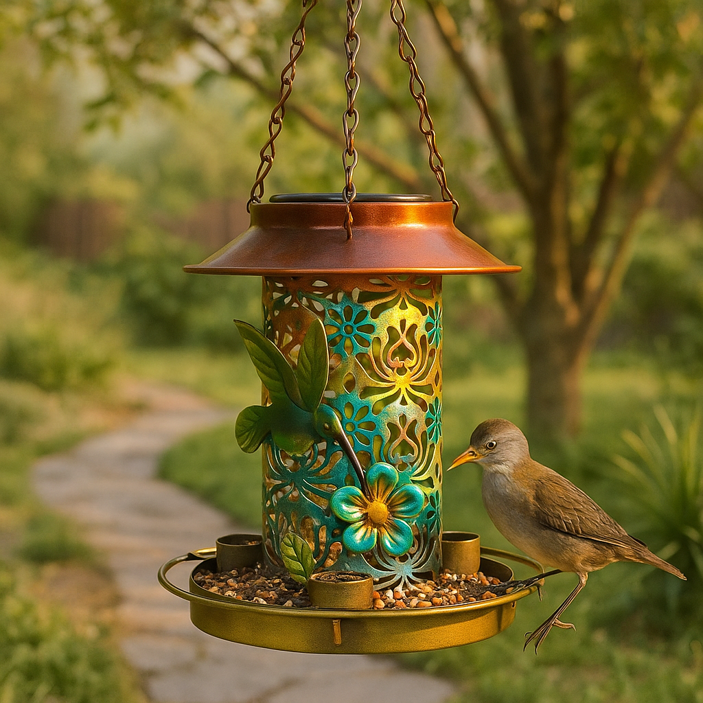 Zonne-lantaarn Vogelvoeder Waterdicht Tuindecor Met Led Licht