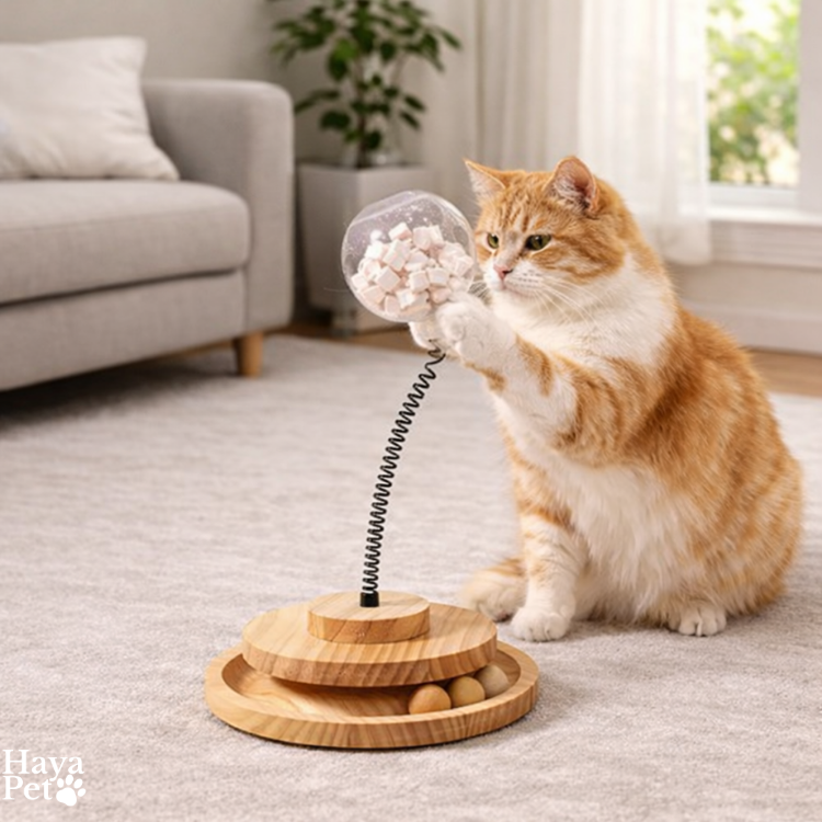 Kattenspeeltje Met Ballenbaan En Veer