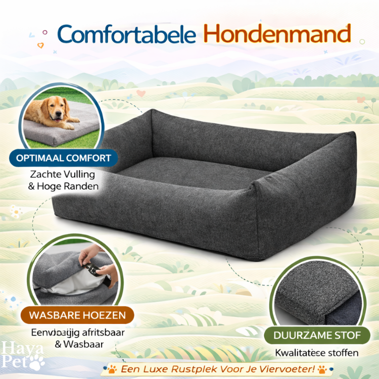 Hondenbed Met Opstaande Randen En Afneembare Hoes