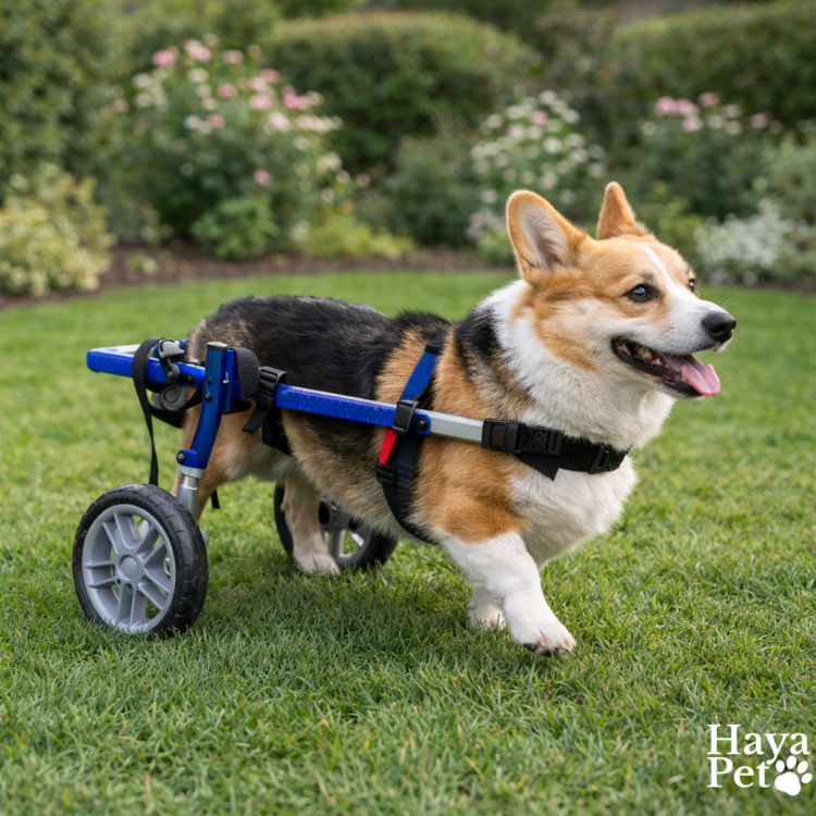 2-Wiel Hondenrolstoel Voor Corgi Met Achterpootondersteuning
