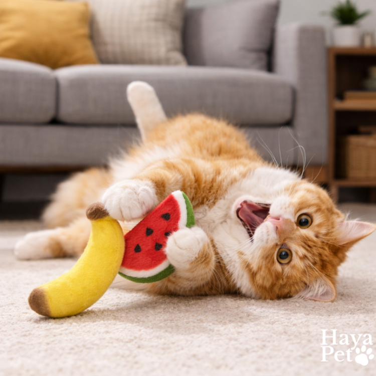 Kattenspeelgoed Met Fruitfiguren
