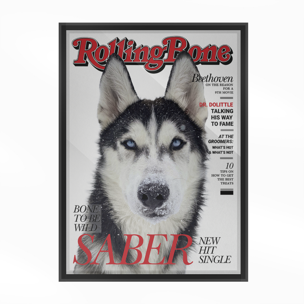 Gepersonaliseerde Huisdier Poster Jouw Kat of Hond op Magazine Cover