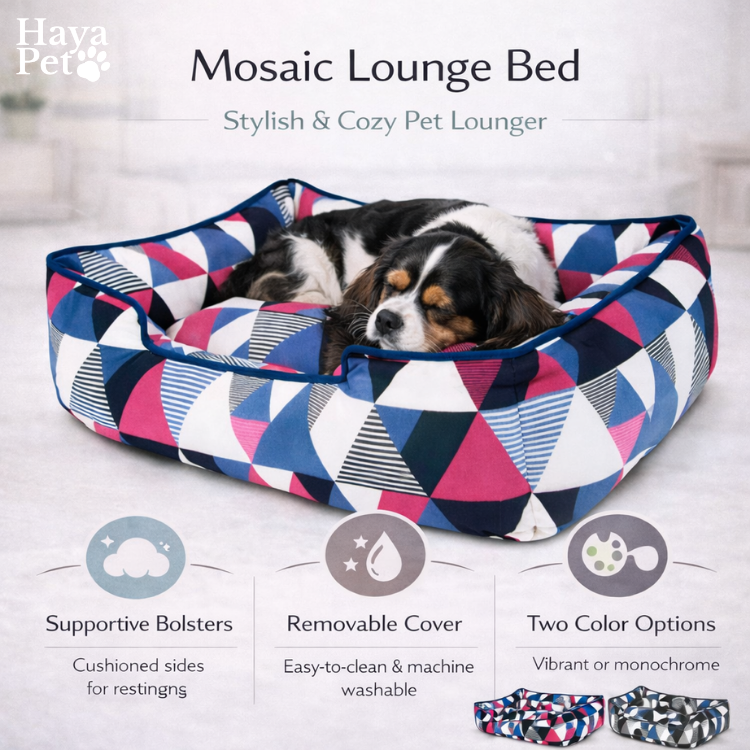Dog Bed With Geometric Pattern