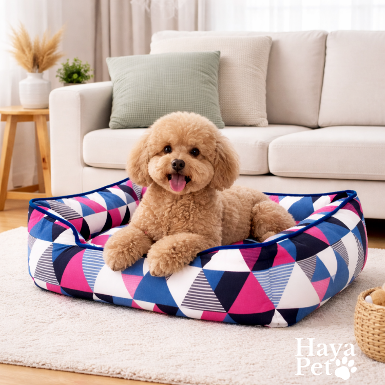 Dog Bed With Geometric Pattern