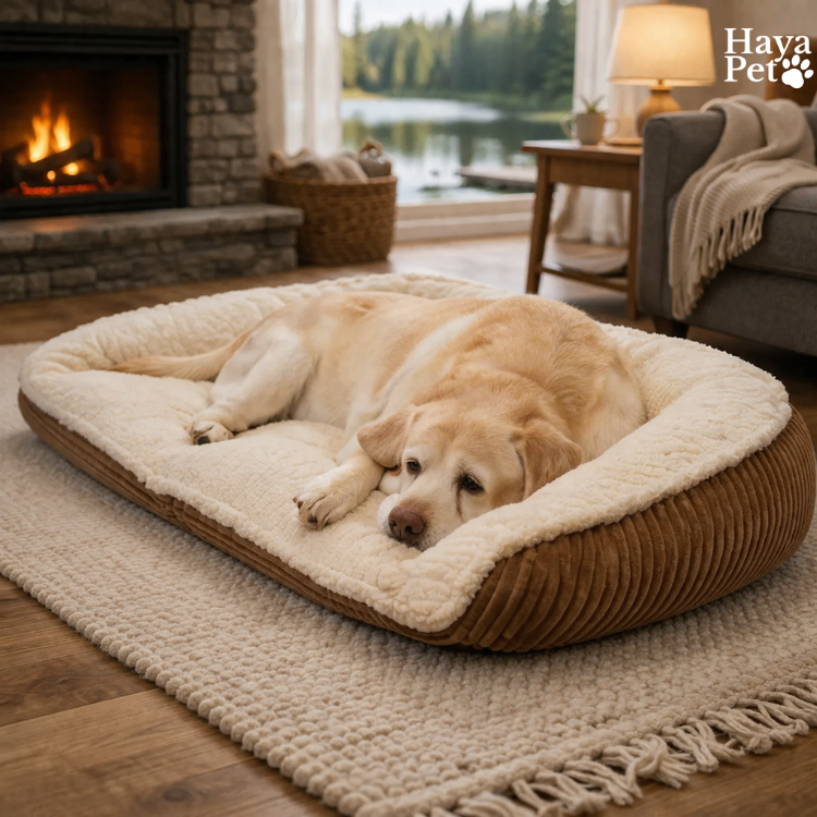 Dog Bed With Raised Edges And Removable Inner Cover