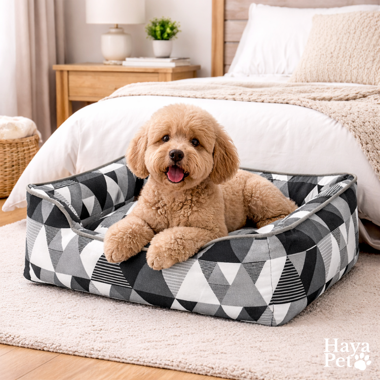 Dog Bed With Geometric Pattern