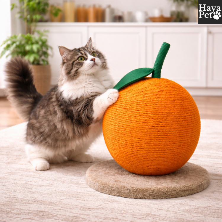 Oranje Krabbal Voor Katten Met Verhoogde Speelstang