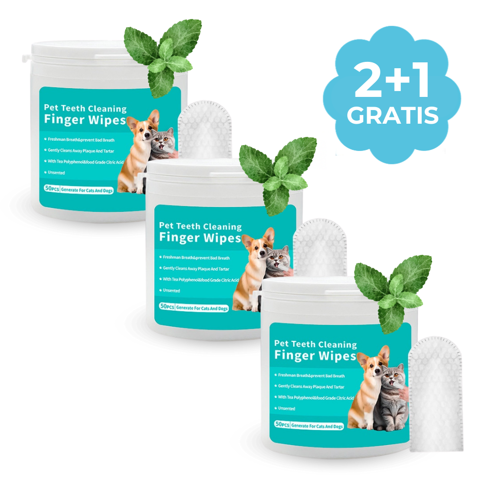 Vingerdoekjes Gebitsverzorging Voor Honden Tandplak Verwijderen & Adem Verfrissen