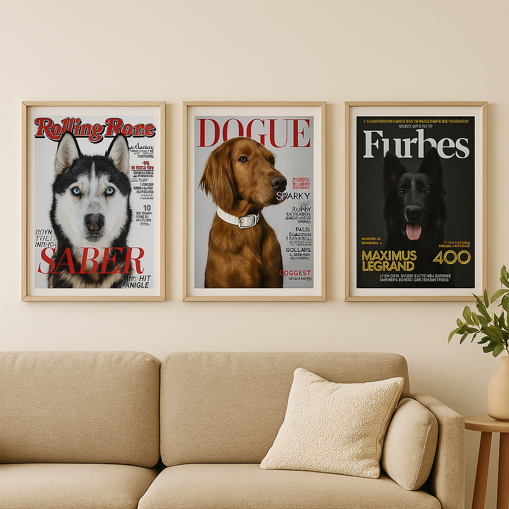 Gepersonaliseerde Huisdier Poster Jouw Kat of Hond op Magazine Cover