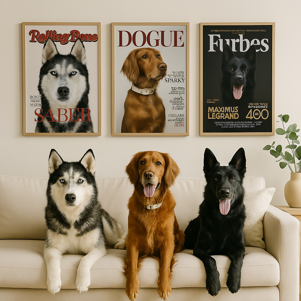 Gepersonaliseerde Huisdier Poster Jouw Kat of Hond op Magazine Cover