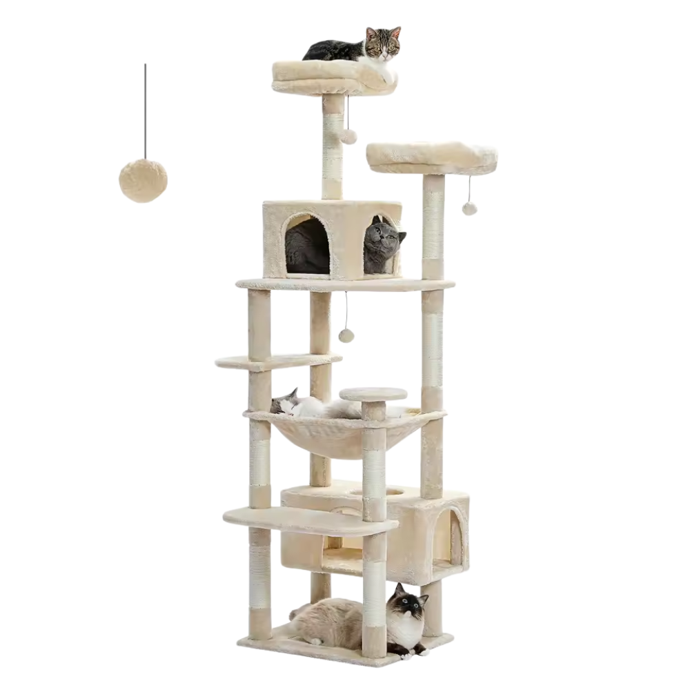 Modern Cat Tower Luxury Cat Tower with Scratching Posts and Comfortable Houses