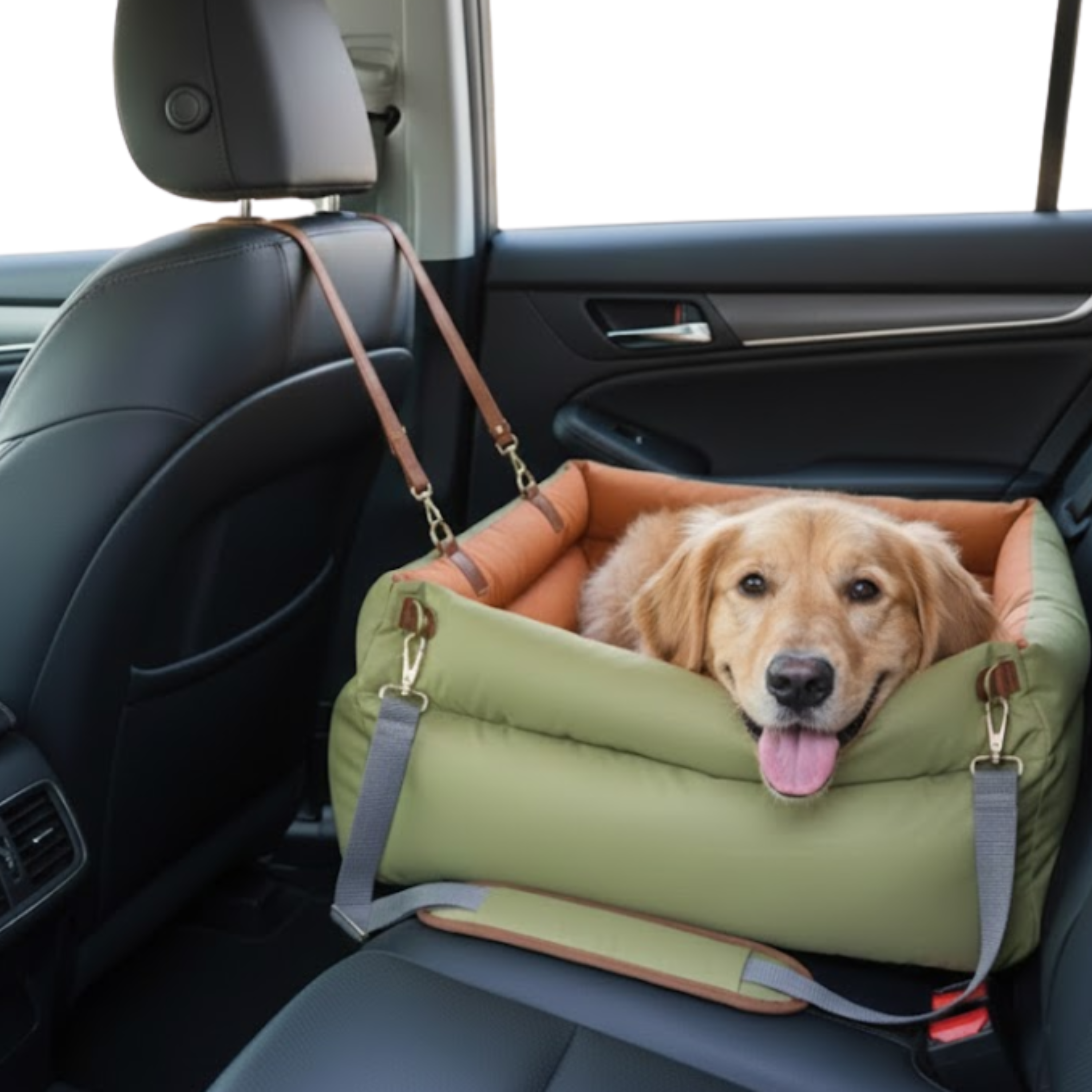 Dog Imitation Leather Car Seat | Luxury Booster Bed For Travel
