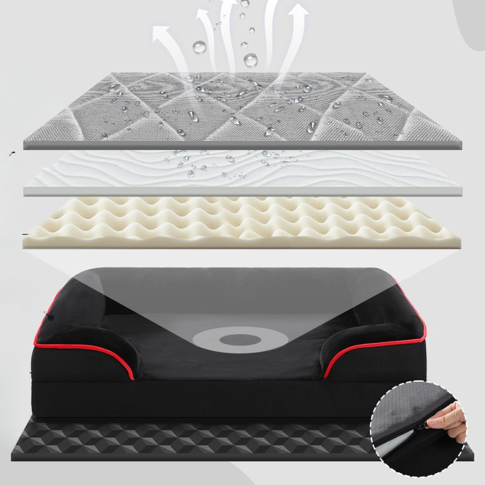 Honden Orthopedisch Bed | Wasbare Corduroy Bank