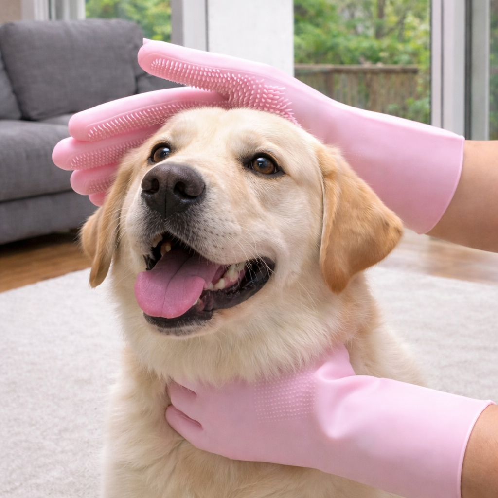 Silicone Brush Glove For Dogs And Cats