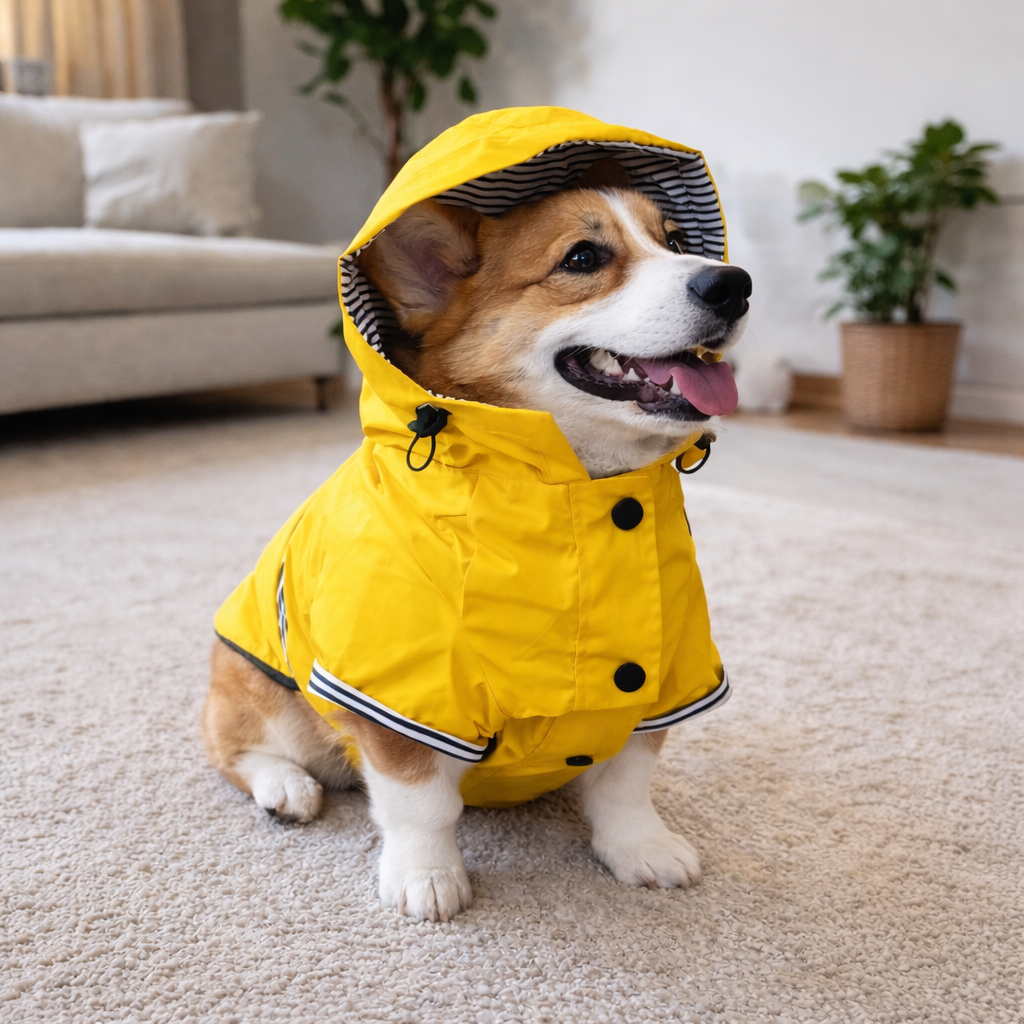 Practical Dog Rain Jacket with Hood