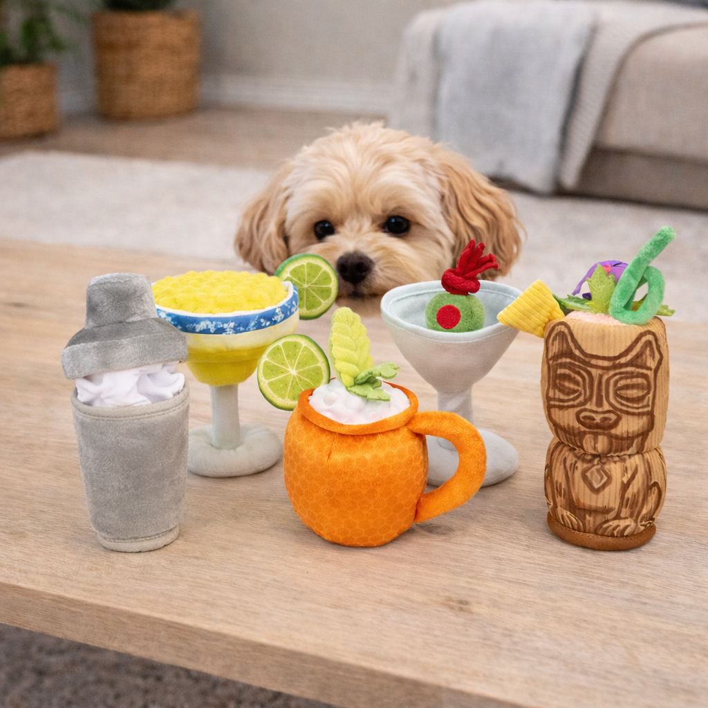 Cocktailvormige Pluche Speelgoedset Voor Honden