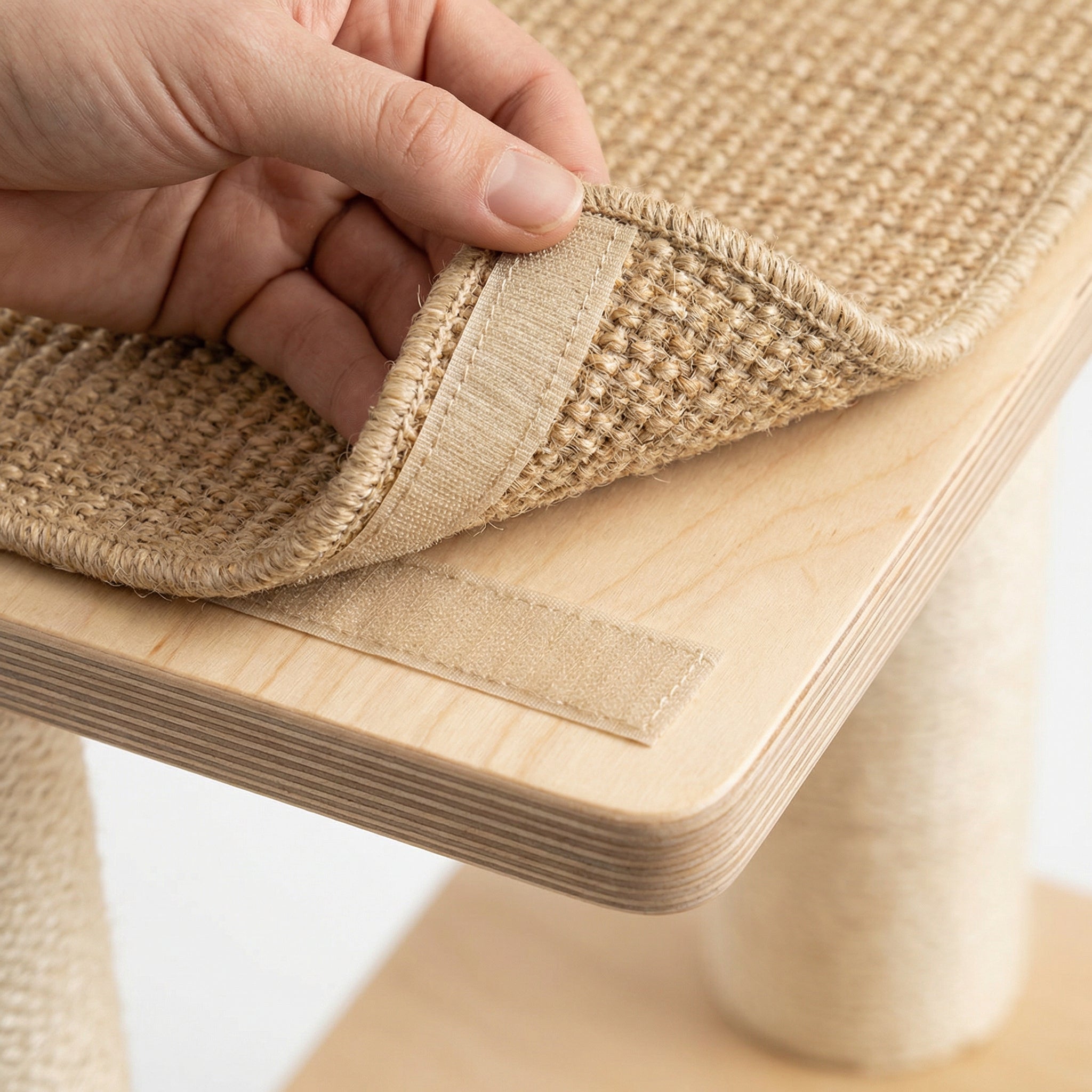 Mega Perch Kattenboom - 155cm Natuurlijk Hout met Uitneembare Sisal Pads