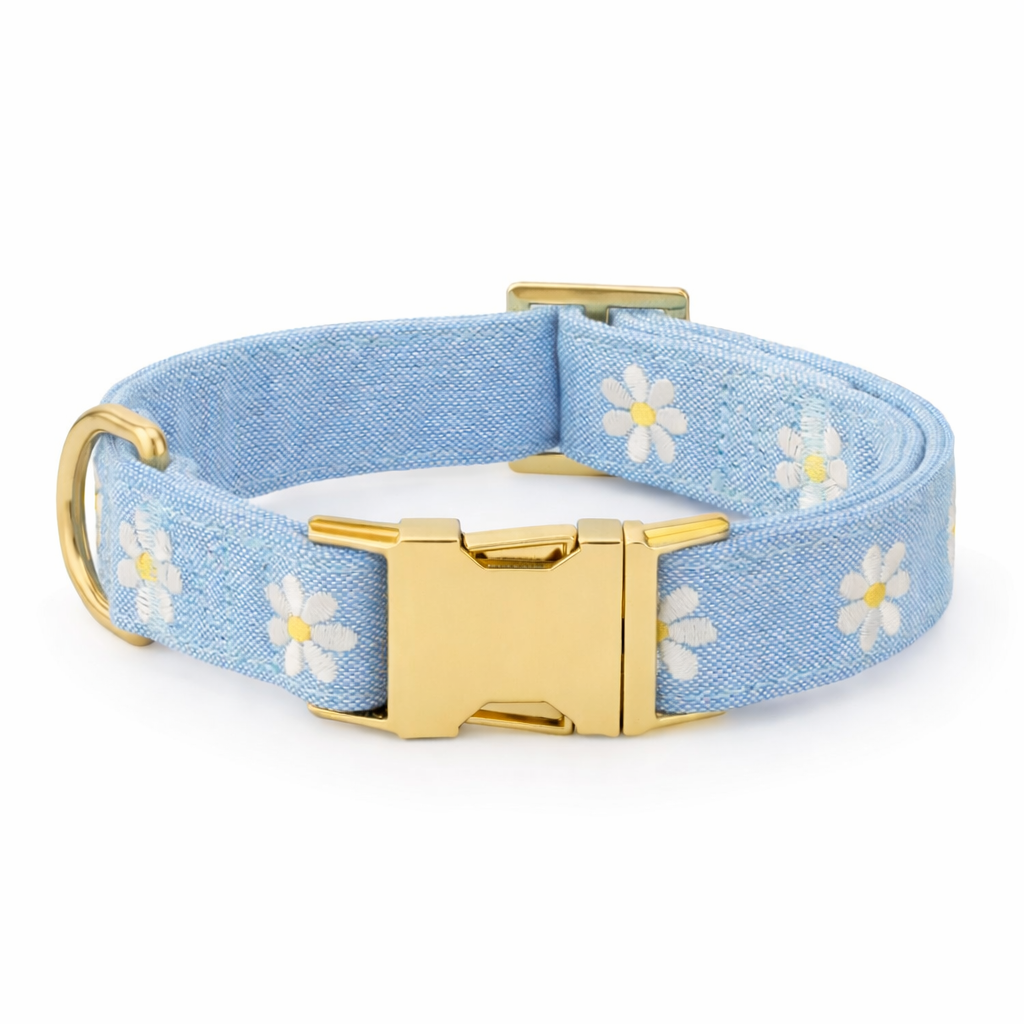 Hondenhalsband Met Geborduurde Bloemen