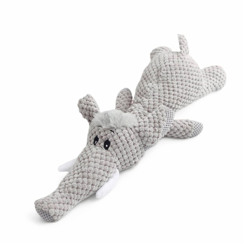Plush Elephant Toy with Squeaker for Dogs
