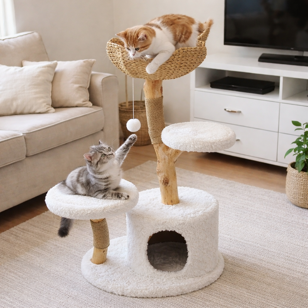 Katten Krabboom Met Houten Frame