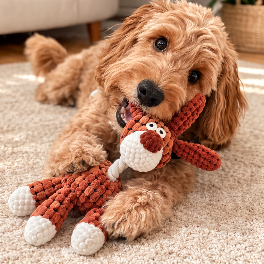 Plush Rabbit Toy with Squeaker for Dogs