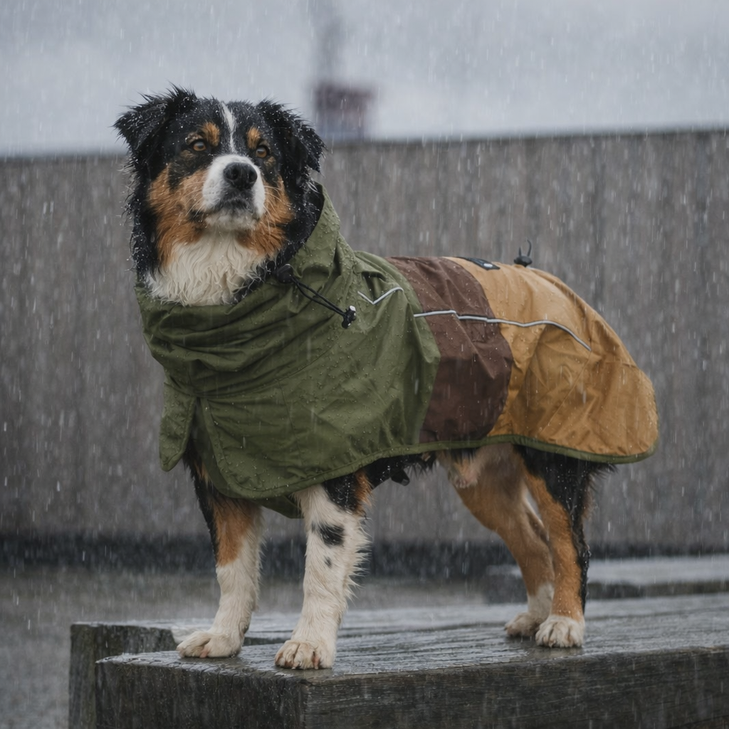 Practical Dog Rain Jacket with Protective Neck Collar
