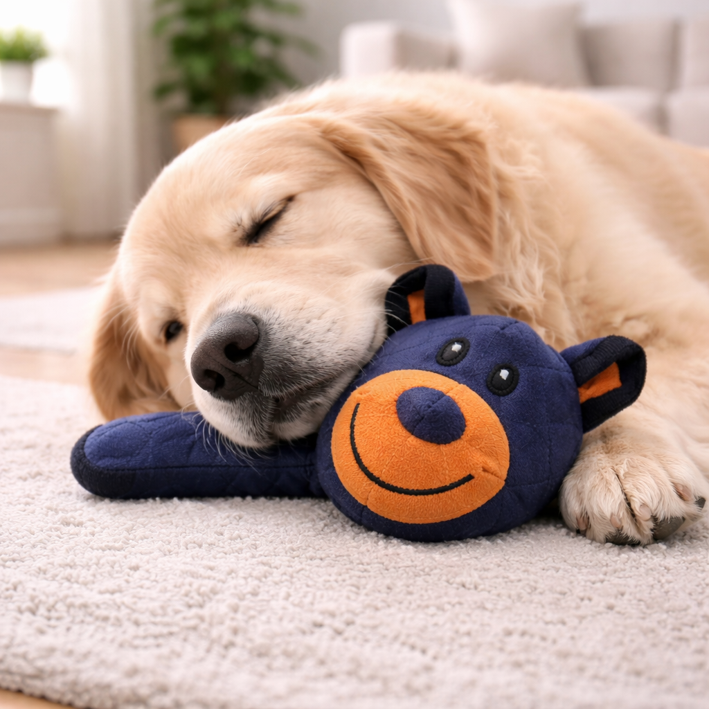 Plush Bear Toy with Squeaker for Dogs