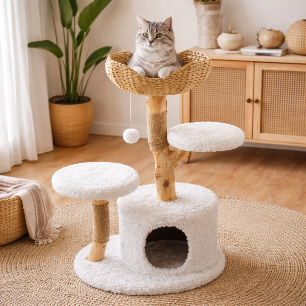 Katten Krabboom Met Houten Frame