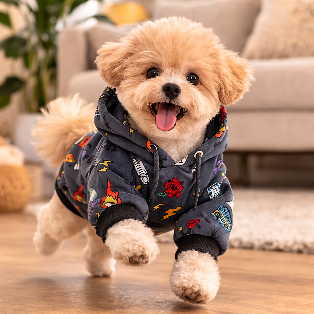 Hondenhoodie Met Retro Design