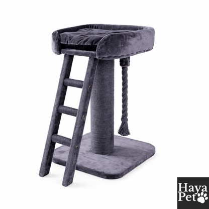 Verhoogd Kattenbed Met Ladder | Antraciet