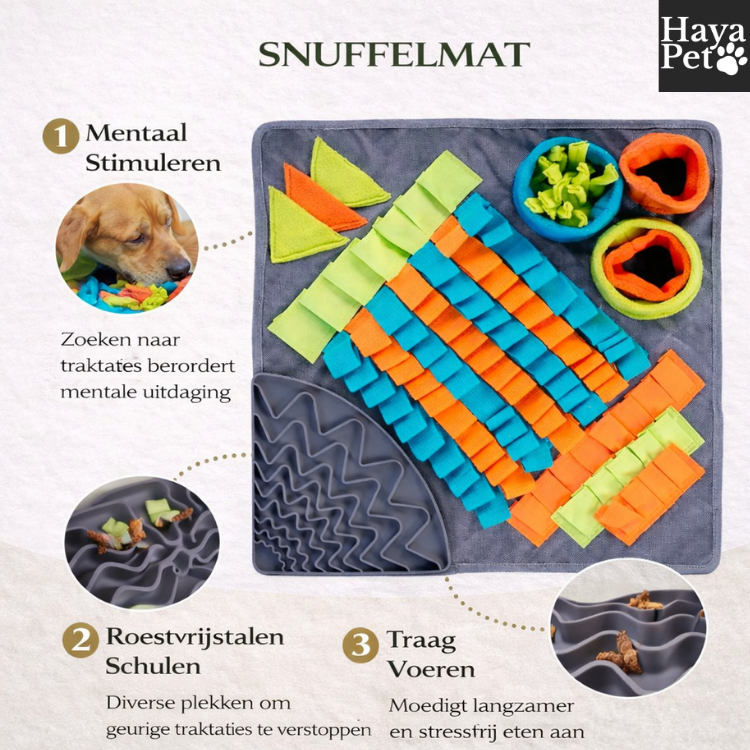 Vierkante Snuffelmat Met Uitneembare Likmat Voor Honden