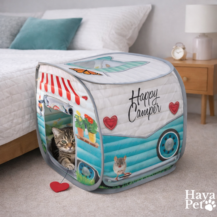 Cat Play Tent With Camper Design
