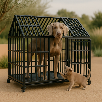 Extra Sturdy Dog Crate Reinforced Steel Frame & Double Locking Mechanism