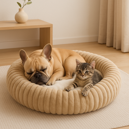 Zacht Pluche Honden- & Kattenbed | Warme Ronde Wasbare Mand