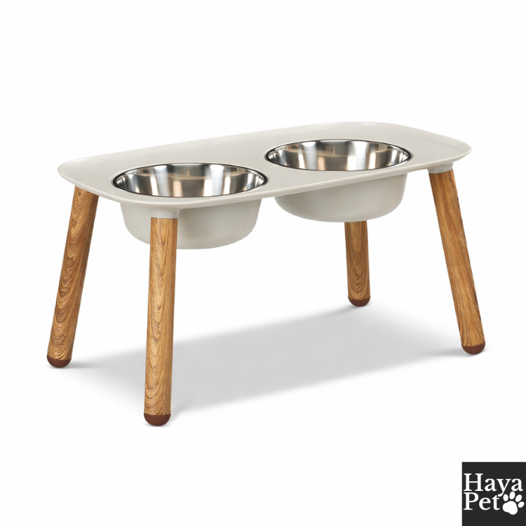 Verhoogde Dubbele Hondenvoerbak Met Verstelbare Hoogte