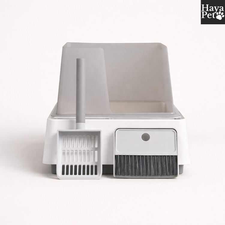 Kattenbak Met Beschermende Opzetrand En Opbergvak Voor Schep