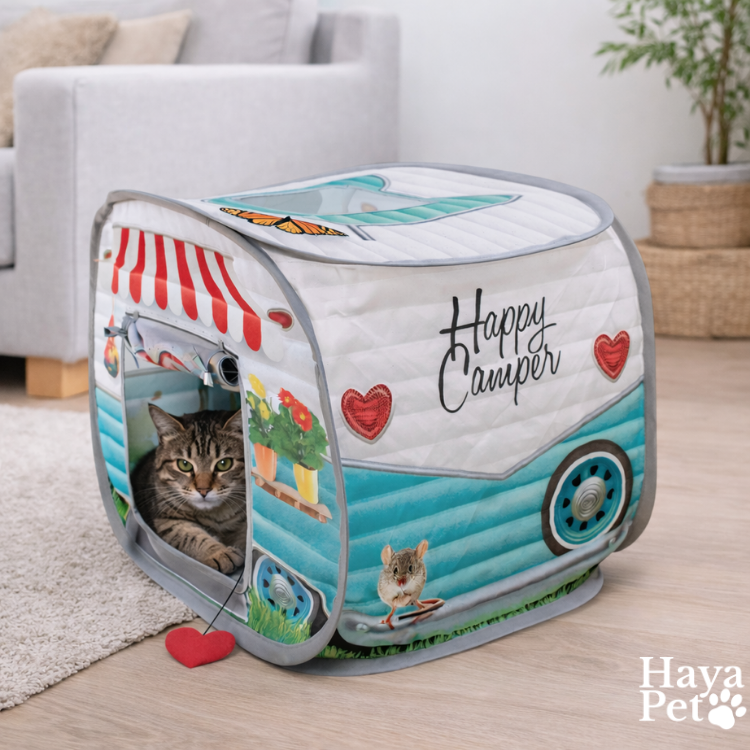 Cat Play Tent With Camper Design