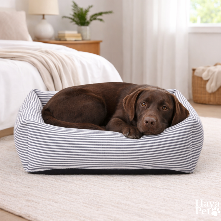 Gestreept Nestbed Voor Honden Met Antislipbodem