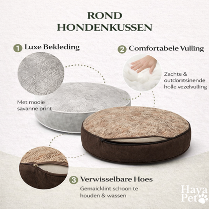 Rond Hondenbed Met Afneembare Hoes