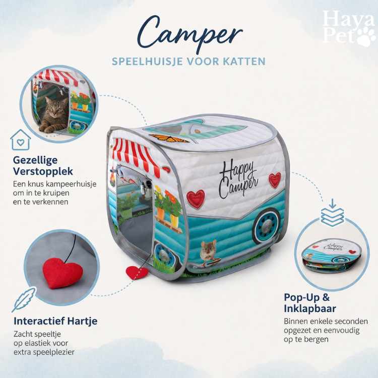Cat Play Tent With Camper Design