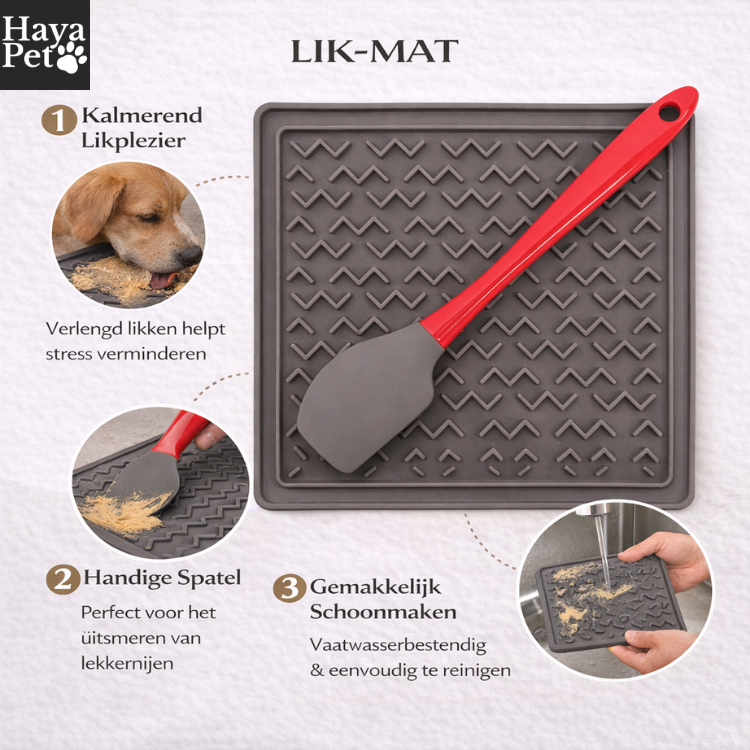 Vierkante Likmat Voor Honden Met Spatel