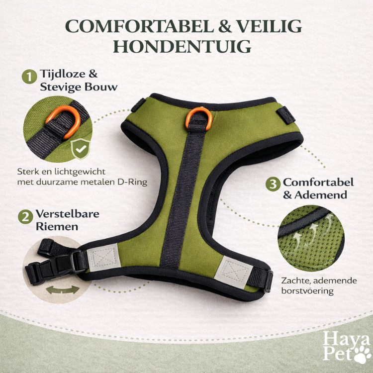 Sportief Gevoerd Hondenharnas Met Verstelbare Pasvorm