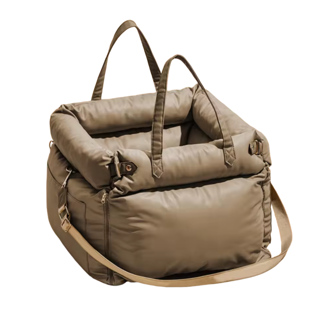 Honden-kattendraagtas van luxe kunstleer | Autostoeltje voor honden