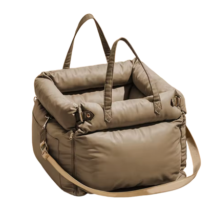 Honden-kattendraagtas van luxe kunstleer | Autostoeltje voor honden