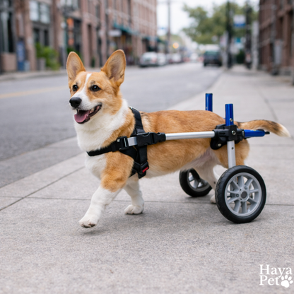2-Wiel Hondenrolstoel Voor Corgi Met Achterpootondersteuning