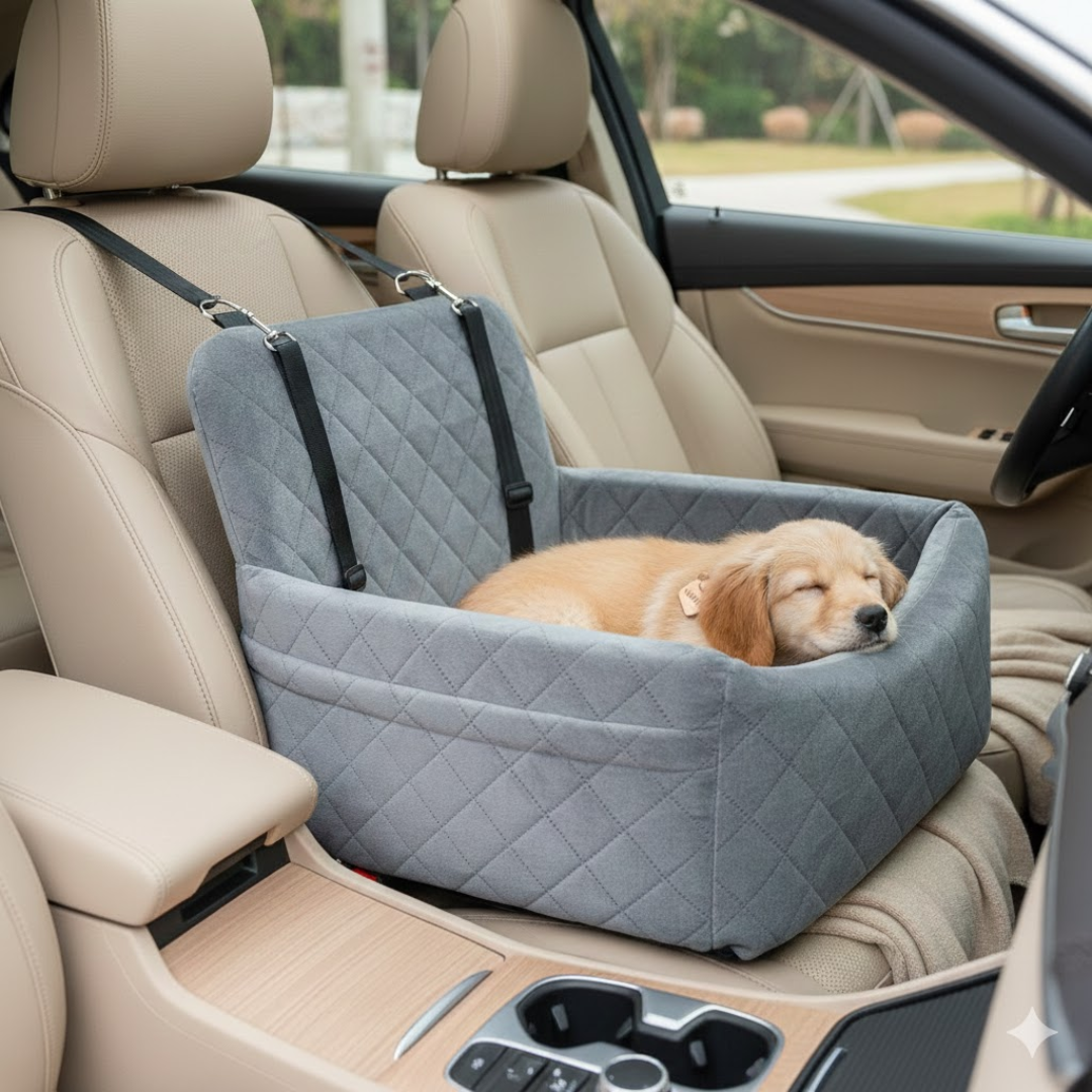 Autostoel van kunstleer voor huisdieren | Voorste en Achterste Rij Honden