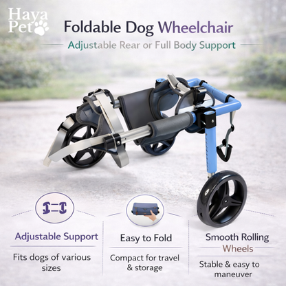Foldable Dog Wheelchair With Adjustable Frame
